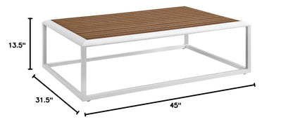 coffee tables | Ergode Stance Outdoor Collection | Modern Aluminum Coffee Table - White Natural | Versatile & Durable Design | Perfect for Outdoor Gatherings | casafoyer.myshopify.com