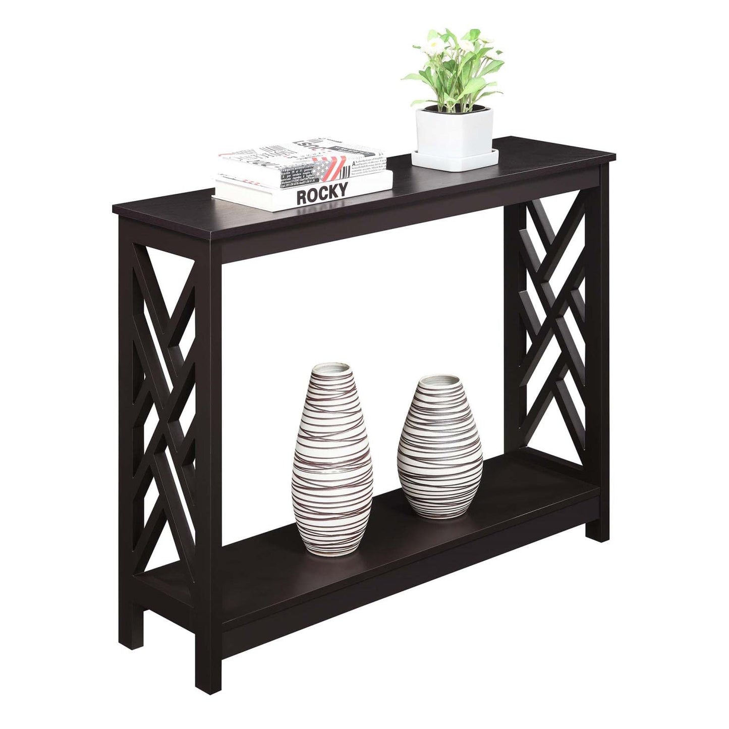 TABLE | Ergode Titan Console Table with Shelf | Transitional Style | Sleek Design | Ample Storage & Display Space | Durable MDF Construction | casafoyer.myshopify.com