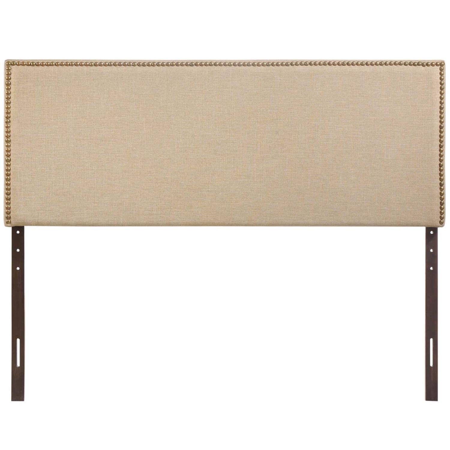 Bed | CasaFoyer  Region Linen Fabric Upholstered Queen Headboard | Serene & Elegant Design | Nailhead Trim | Contemporary Style | Upgrade Your Bed | casafoyer.myshopify.com