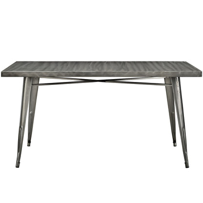 patio dining tables | CasaFoyer Alacrity Industrial Square Dining Table | Gunmetal Grey Steel Legs | Sleek & Modern Design | Perfect for Eclectic Interiors | Easy to Assemble & Built to Last | Ideal for Urban or Rustic Farmhouse Dwellings | casafoyer.myshopify.com