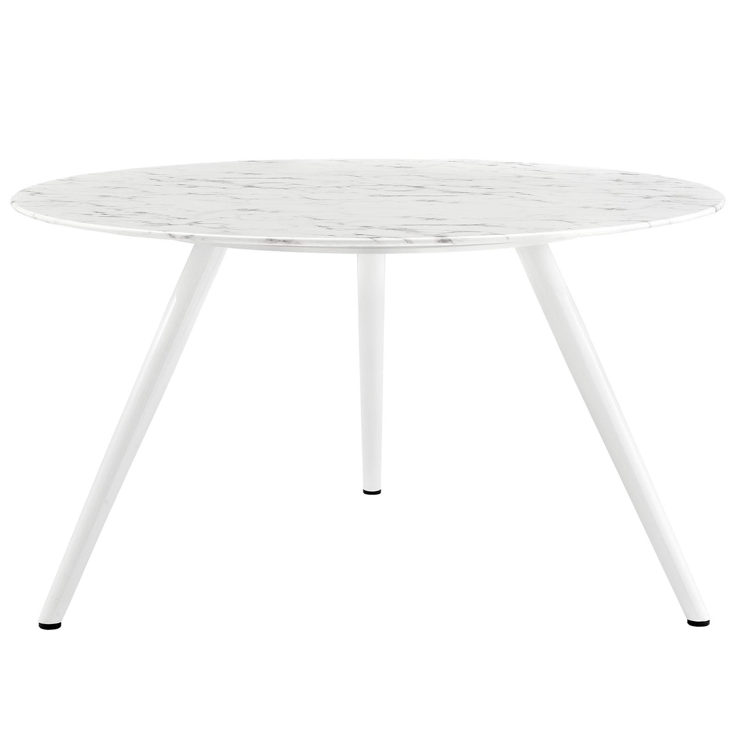 patio dining tables | CasaFoyer Lippa 54 Round Artificial Marble Dining Table | Timeless Modern Design | Scratch Resistant | White | casafoyer.myshopify.com