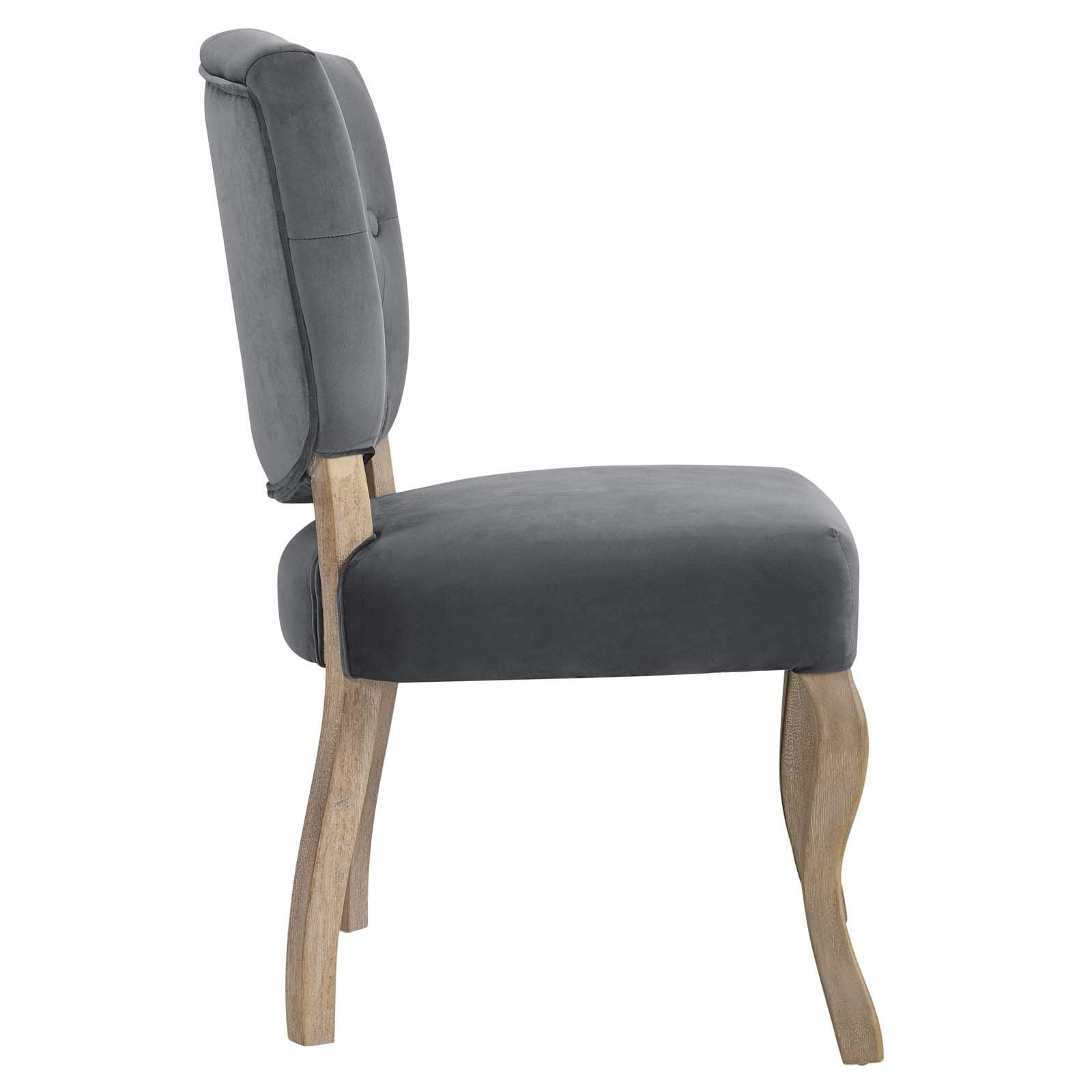 home office desk chairs | CasaFoyer Array Vintage French Dining Side Chair Set of 4 | Weathered Wood Legs | Button Tufted Shield Back | Velvet Upholstery | Non-Marking Foot Caps | Fully Assembled | casafoyer.myshopify.com