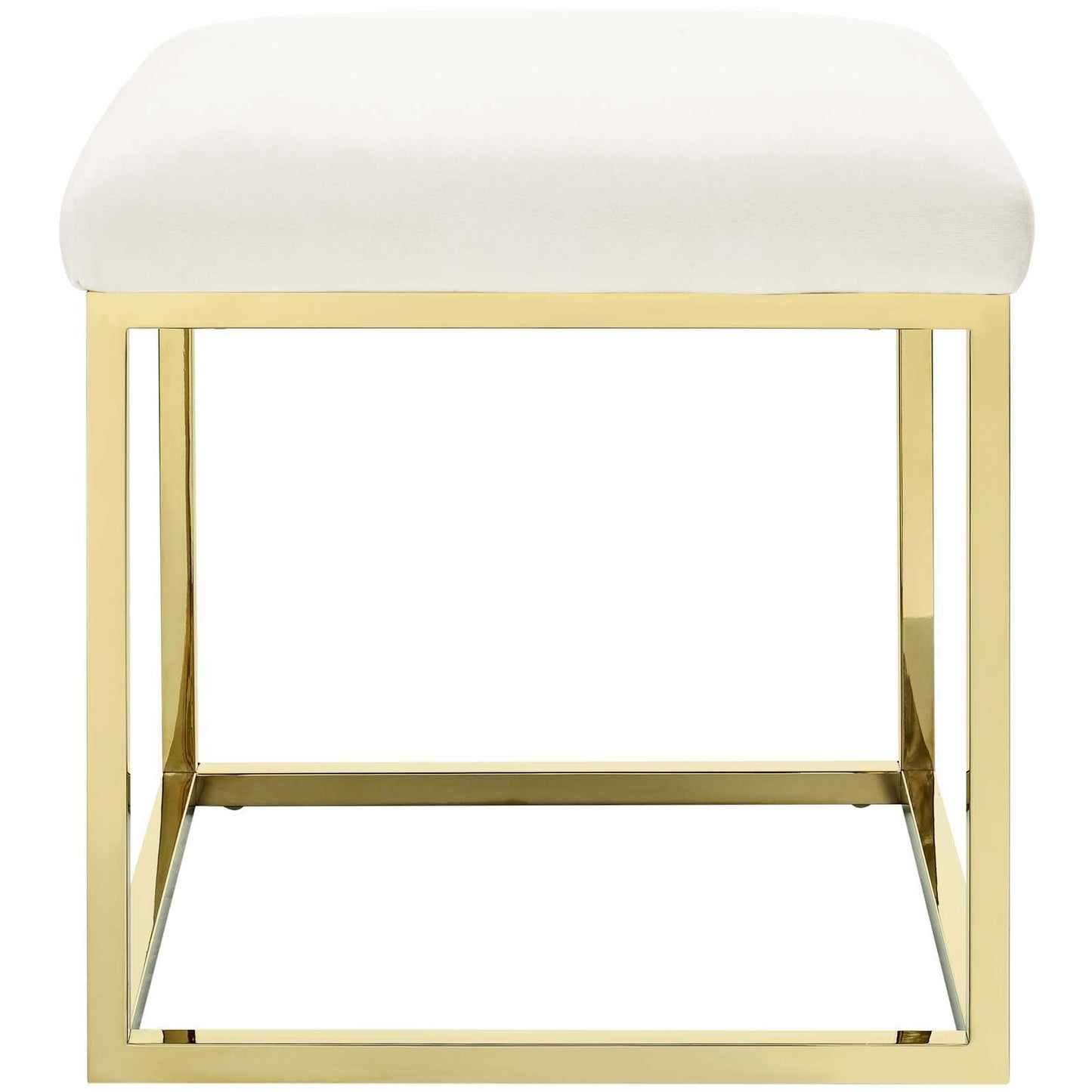 ottomans | CasaFoyer Anticipate Ottoman | Sleek Modern Design | Velvet Top | Stainless Steel Base | Non-Marking Foot Caps | No Assembly Required | Comfortable & Versatile | 265 lbs Weight Capacity | casafoyer.myshopify.com