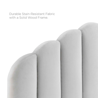 headboards | CasaFoyer Veronique Channel Tufted Scalloped Performance Velvet King/California King Headboard | Timeless Vintage Glamour | Stain-Resistant Upholstery | Adjustable Height | Elegant Design | casafoyer.myshopify.com