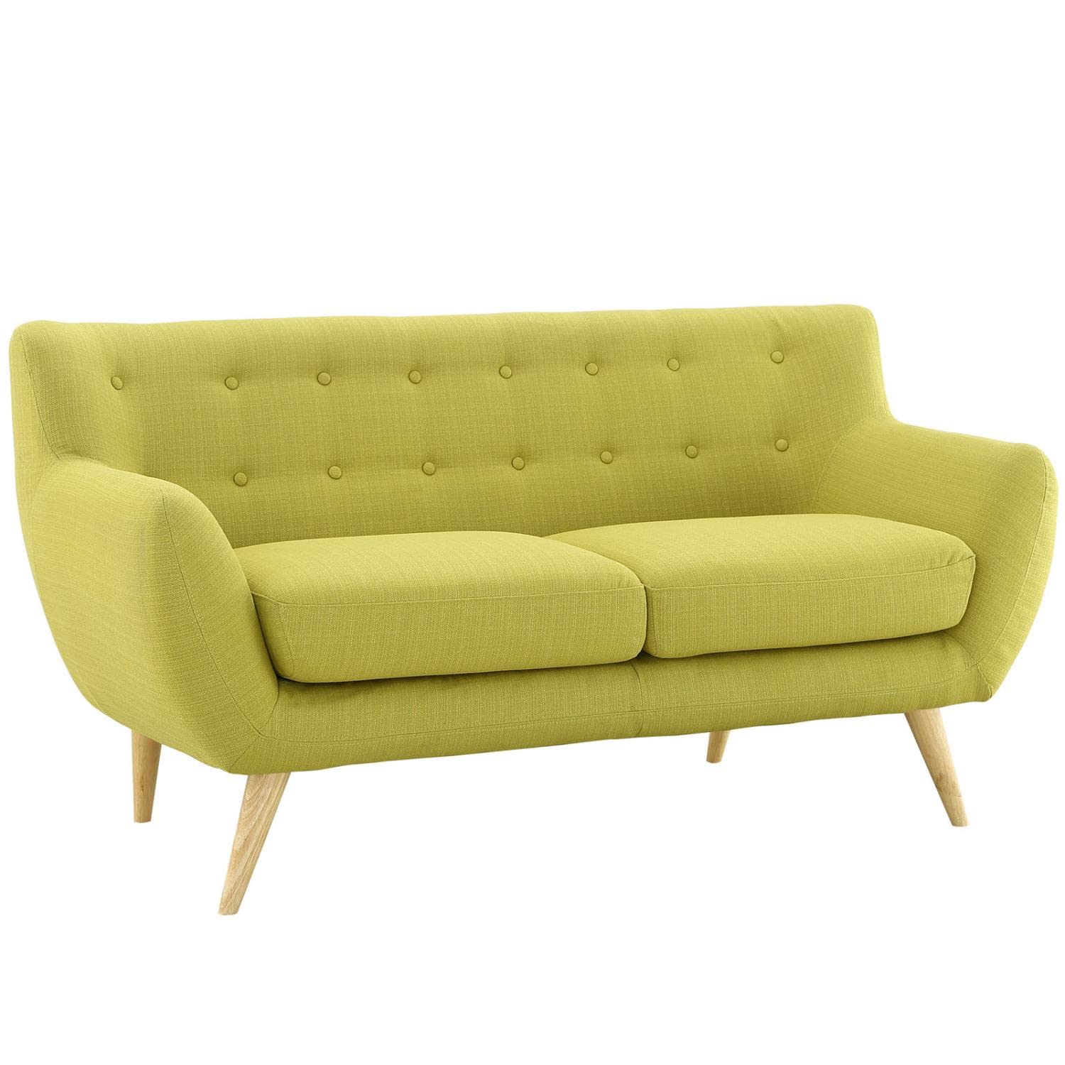 home office desk chairs | Remark Loveseat: Exquisite Comfort & Style | Mid-Century Inspired Legs | Polyester Upholstery with Fine Stitched Buttons | Elevate Your Living Room Décor | casafoyer.myshopify.com