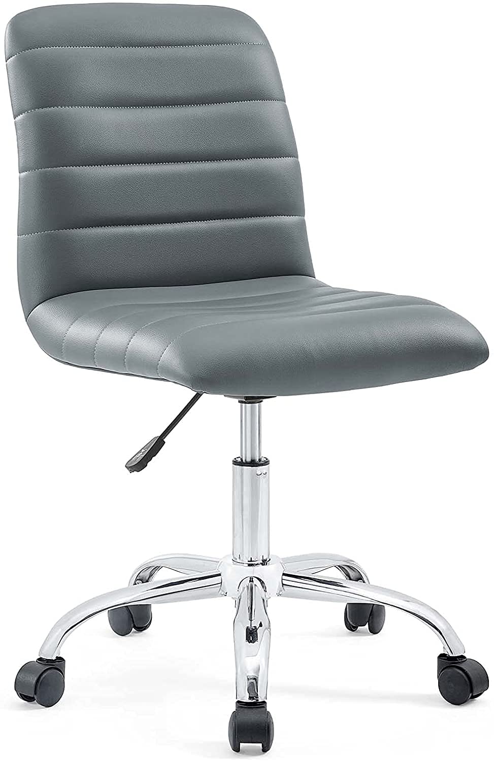 Chair | Ripple Mid Back Office Chair | Chrome Steel Frame | Dual-Wheel Casters | Padded Vinyl Upholstery | Height Adjustable | 360-degree Swivel | casafoyer.myshopify.com
