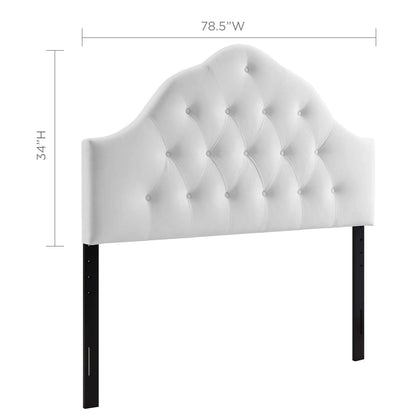 headboards | CasaFoyer Sovereign Performance Velvet King Headboard | Plush & Glamorous | Stain-Resistant | Height Adjustable | White | casafoyer.myshopify.com