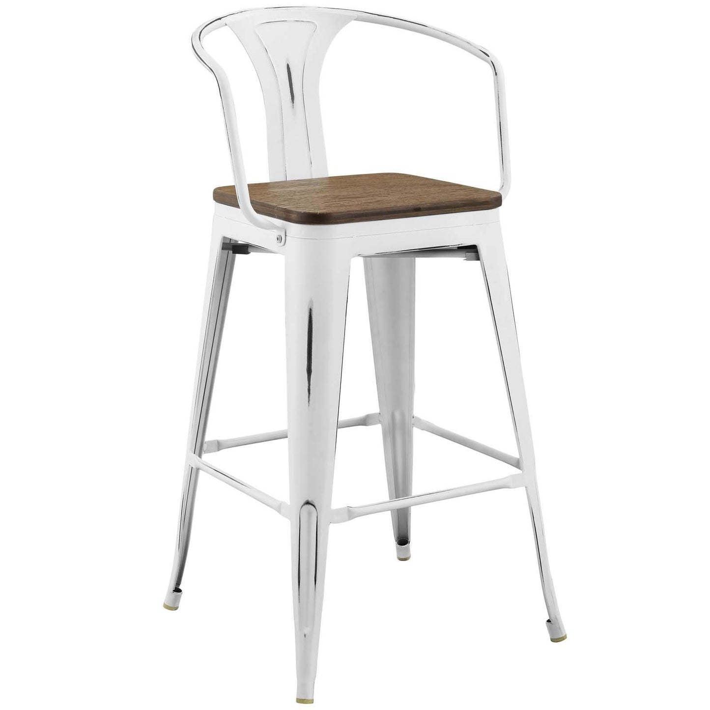 barstools | CasaFoyer Promenade Arm Bamboo & Metal Bar Stool | Vintage Steel Finish | Industrial Modern Aesthetics | Exceptional Craftsmanship | Enhance Dining Experience | Versatile | Includes 1 Stool | casafoyer.myshopify.com