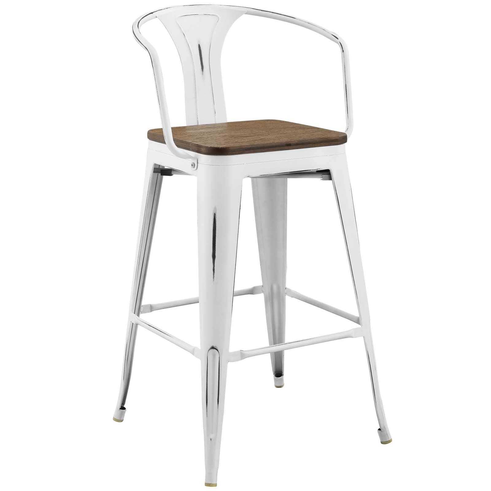 barstools | CasaFoyer Promenade Arm Bamboo & Metal Bar Stool | Vintage Steel Finish | Industrial Modern Aesthetics | Exceptional Craftsmanship | Enhance Dining Experience | Versatile | Includes 1 Stool | casafoyer.myshopify.com
