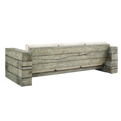 kitchen and dining room sets | CasaFoyer Manteo Outdoor Patio 4 Piece Set | Sofa, Armchairs, Fire Pit Table | Rustic Coastal Design | Driftwood Finish | All-Weather Cushions | Propane Gas Fire Table | PVC Cover Included | Chair Weight Capacity: 441 lbs | Sofa Weight Capacity: 1323 lbs | casafoyer.myshopify.com