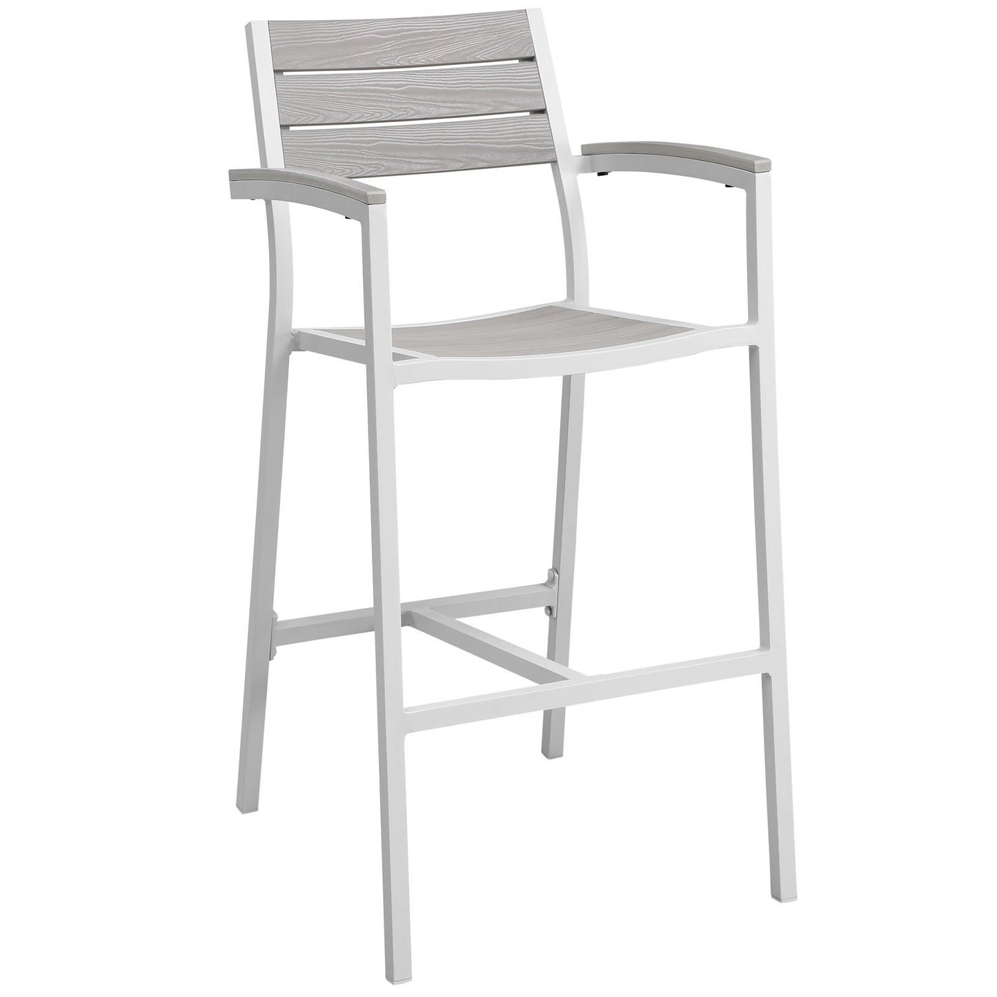 Patio Furniture Sets | Maine Outdoor Patio Dining Bar Stool Set | Synthetic Wood Grain Plank Boards | Modern & Organic | Ideal for Outdoor Dining & Entertaining | Set of 2 | casafoyer.myshopify.com