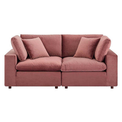 sofas | CasaFoyer Commix Cozy Performance Velvet Loveseat Set - Dusty Rose | Plush Comfort | Stain-Resistant | Solid Wood Frame | Ideal for Living, Family, Game Room | Includes 2 Overstuffed Corner Chairs | casafoyer.myshopify.com