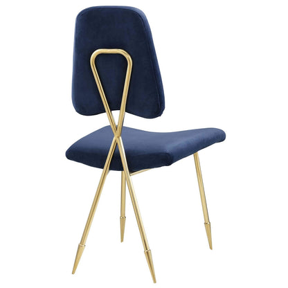 home office desk chairs | CasaFoyer Ponder Dining Side Chair Set of 2 | Comfortable High-Density Foam Seat | Velvet Upholstery | Gold Stainless Steel Frame | Modern & Elegant | casafoyer.myshopify.com