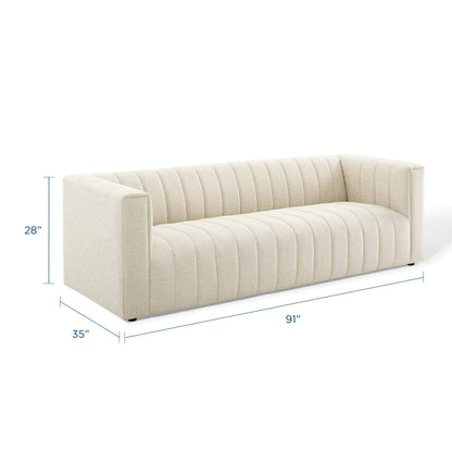 sofas | CasaFoyer Reflection Channel Tufted Fabric Upholstered Sofa | Timeless Charm | Retro Modern Design | Comfortable & Durable | Soft Polyester Upholstery | Sturdy Wood Frame | Versatile & Stylish | Weight Capacity 1323 lbs | casafoyer.myshopify.com