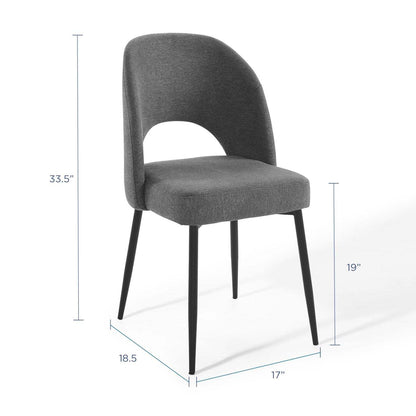 Dining Table | Rouse Upholstered Fabric Dining Side Chair | Elegant & Cozy | Plush Foam Padding | Soft Fabric Upholstery | Sturdy Bentwood Construction | Matte Black Stainless Steel Legs | Mid-Century Design | 331 lbs Capacity | Set of 1 | casafoyer.myshopify.com