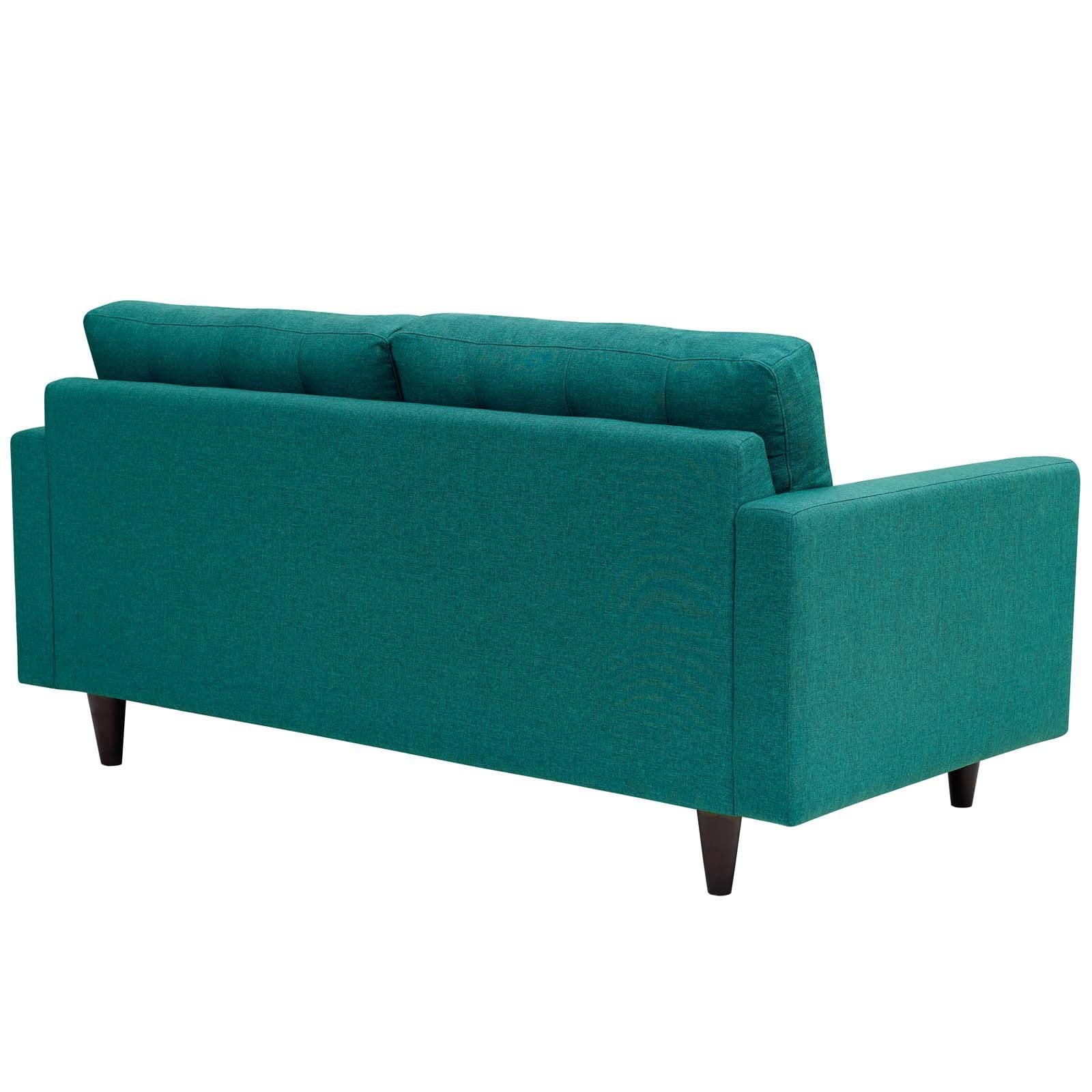 sofas | Empress | Tufted Loveseat Set - Teal Upholstery | Luxurious Cushions | Sturdy Wooden Legs | Floor-Protecting Glides | casafoyer.myshopify.com