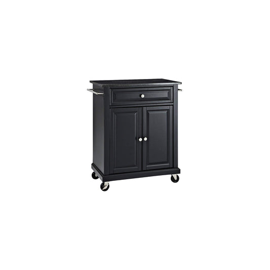 Kitchen Cart | Solid Hardwood Portable Kitchen Cart | Elegant Raised Panel Doors | Ample Storage Space | Easy Mobility | Black Finish | casafoyer.myshopify.com