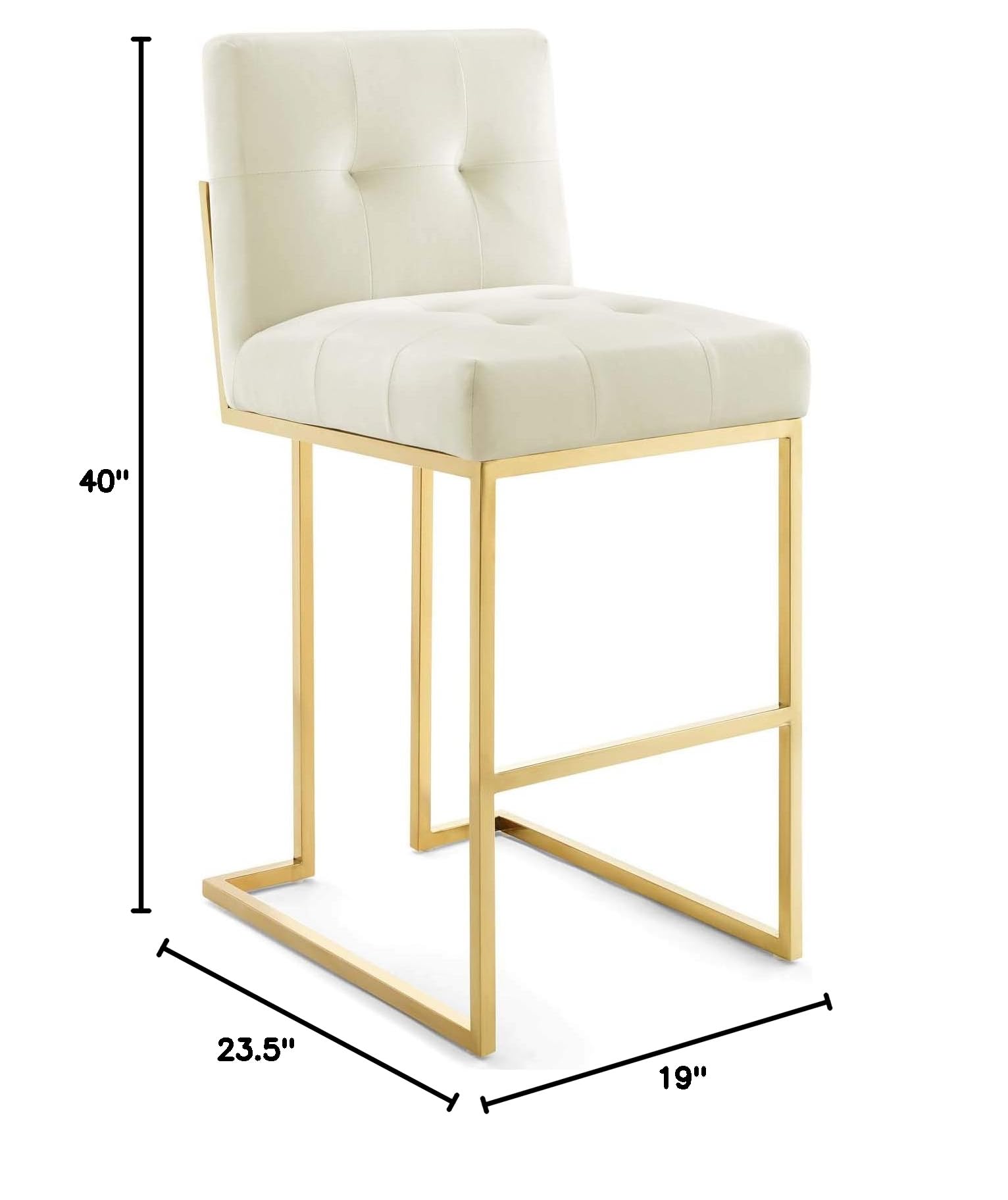 barstools | CasaFoyer Privy Bar Stool Set of 2 | Gold Stainless Steel Velvet | No Assembly | 331 lbs Capacity | casafoyer.myshopify.com