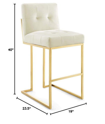 barstools | CasaFoyer Privy Bar Stool Set of 2 | Gold Stainless Steel Velvet | No Assembly | 331 lbs Capacity | casafoyer.myshopify.com
