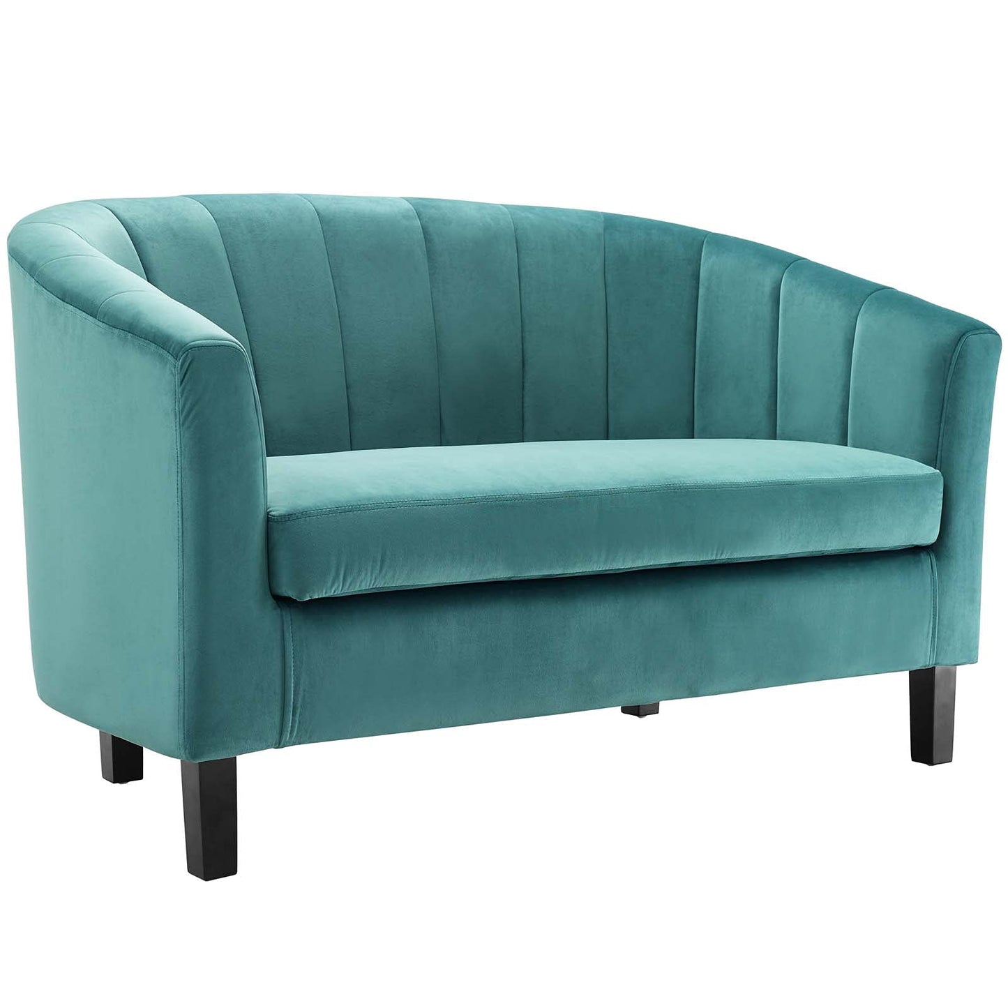 sofas | CasaFoyer Prospect Performance Velvet Loveseat | Modern Twist | Stain-Resistant | Elegant Channel Tufting | Retro Design | Comfortable & Durable | Set includes 1 Loveseat | casafoyer.myshopify.com
