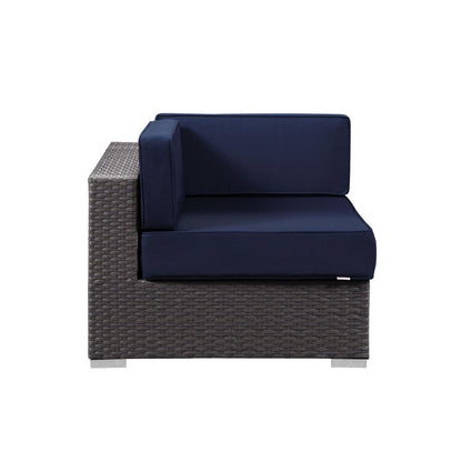 Patio Furniture Sets | Sojourn Outdoor Patio Corner Sofa Chair | Sunbrella Fabric | Synthetic Rattan | UV Protection | Aluminum Frame | casafoyer.myshopify.com