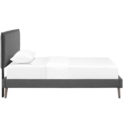 bed frames | CasaFoyer Amaris Platform Bed | Solid Wood Frame | Polyester Upholstery | Tapered Legs | Memory Foam Mattress Compatible | Gray | casafoyer.myshopify.com
