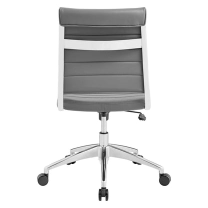 Chair | Jive Mid Back Office Chair | Stylish & Functional | Comfortable Seating | Armless Design | Ribbed Vinyl Back | Padded Seat Cushion | Chrome-Plated Aluminum Base | Easy Mobility | Tension Knob & Tilt Lock | Ideal for Modern Office | casafoyer.myshopify.com