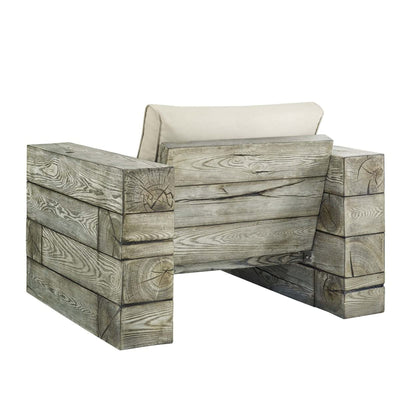 executive chairs | CasaFoyer Manteo Outdoor Patio Arm Lounge Chair | Rustic Coastal Design | Driftwood Texture | All-Weather Cushions | 441 lbs Capacity | casafoyer.myshopify.com