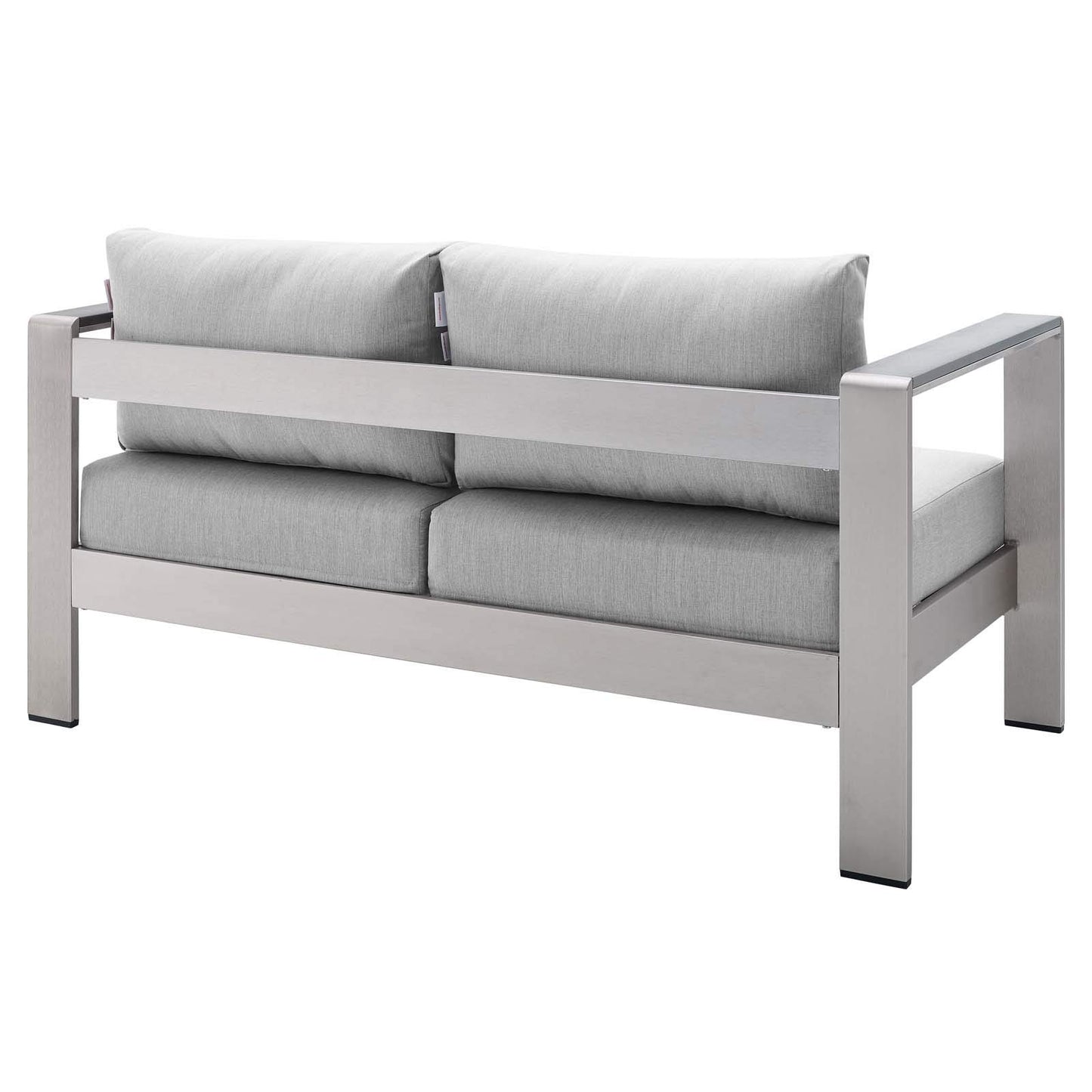 kitchen and dining room sets | CasaFoyer Shore Aluminum 4 Piece Outdoor Patio Furniture Set | Weatherproof | Sunbrella Cushions | Silver Gray | casafoyer.myshopify.com