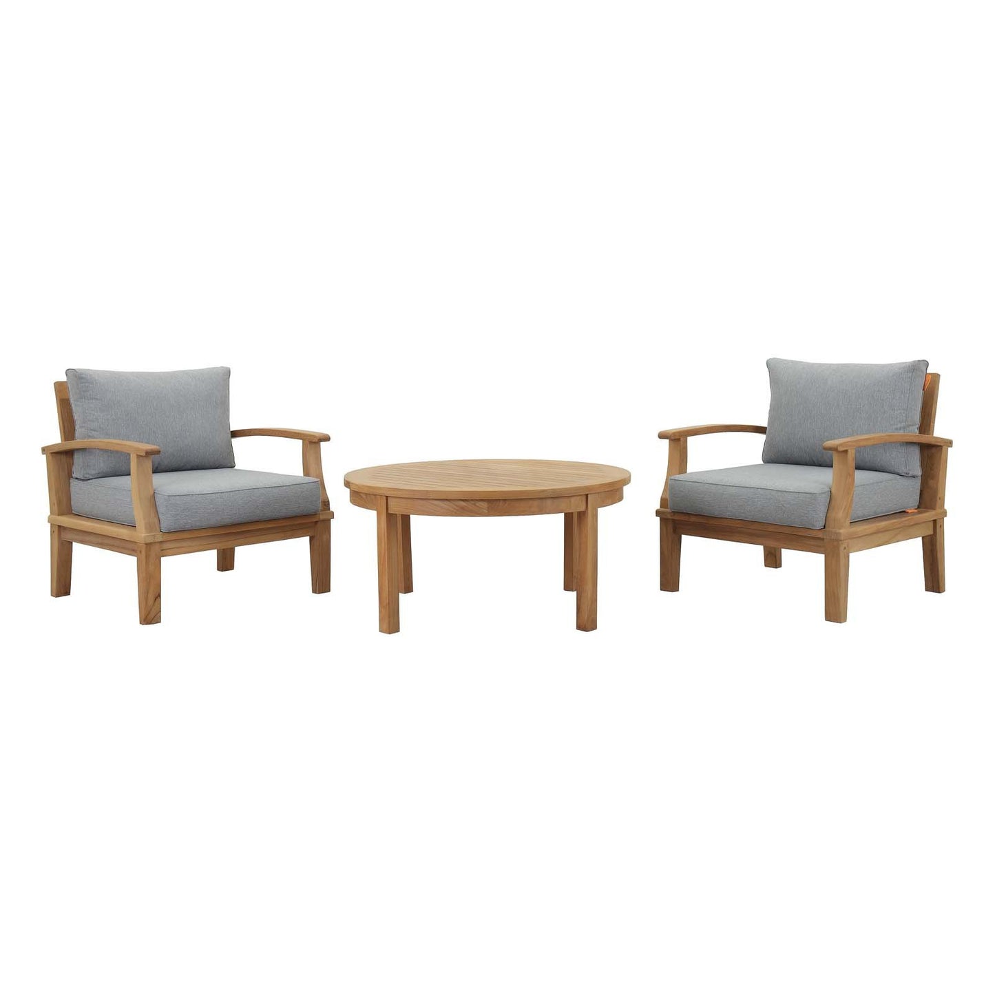 kitchen and dining room sets | CasaFoyer Marina Teak Wood Outdoor Patio Furniture Sofa Sectional Set | Luxury, Durable, All-Weather Cushions | Includes Coffee Table & Armchairs | casafoyer.myshopify.com