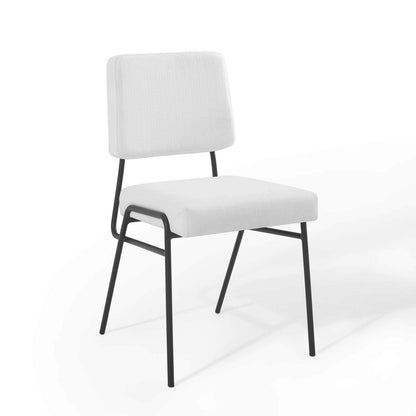 home office desk chairs | CasaFoyer Craft Fabric Upholstered Dining Side Chair | Mid-Century Modern Style | Retro Glamour | Soft & Durable Polyester Upholstery | Breathable Design | Matte Black Stainless Steel Frame | Fully Assembled | casafoyer.myshopify.com