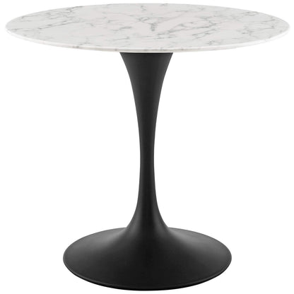 patio dining tables | CasaFoyer Lippa 36 Round Dining Table | Timeless Modern Design | Artificial Marble Top | Scratch Resistant Finish | Tapered Metal Base | casafoyer.myshopify.com