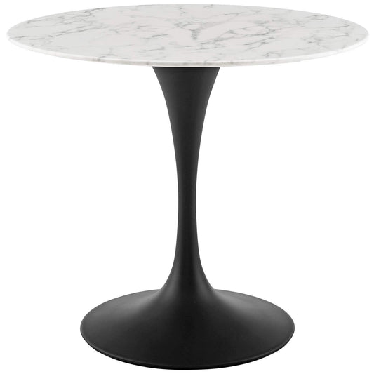 patio dining tables | CasaFoyer Lippa 36 Round Dining Table | Timeless Modern Design | Artificial Marble Top | Scratch Resistant Finish | Tapered Metal Base | casafoyer.myshopify.com