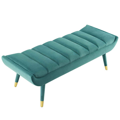 home office desk chairs | CasaFoyer Guess Channel Tufted Accent Bench | Refreshing Teal | Stain-Resistant | Luxurious Seating | Vintage Artisan Feel | Solid Rubberwood Frame | Birch Legs | Gold Metal Foot Sleeves | casafoyer.myshopify.com
