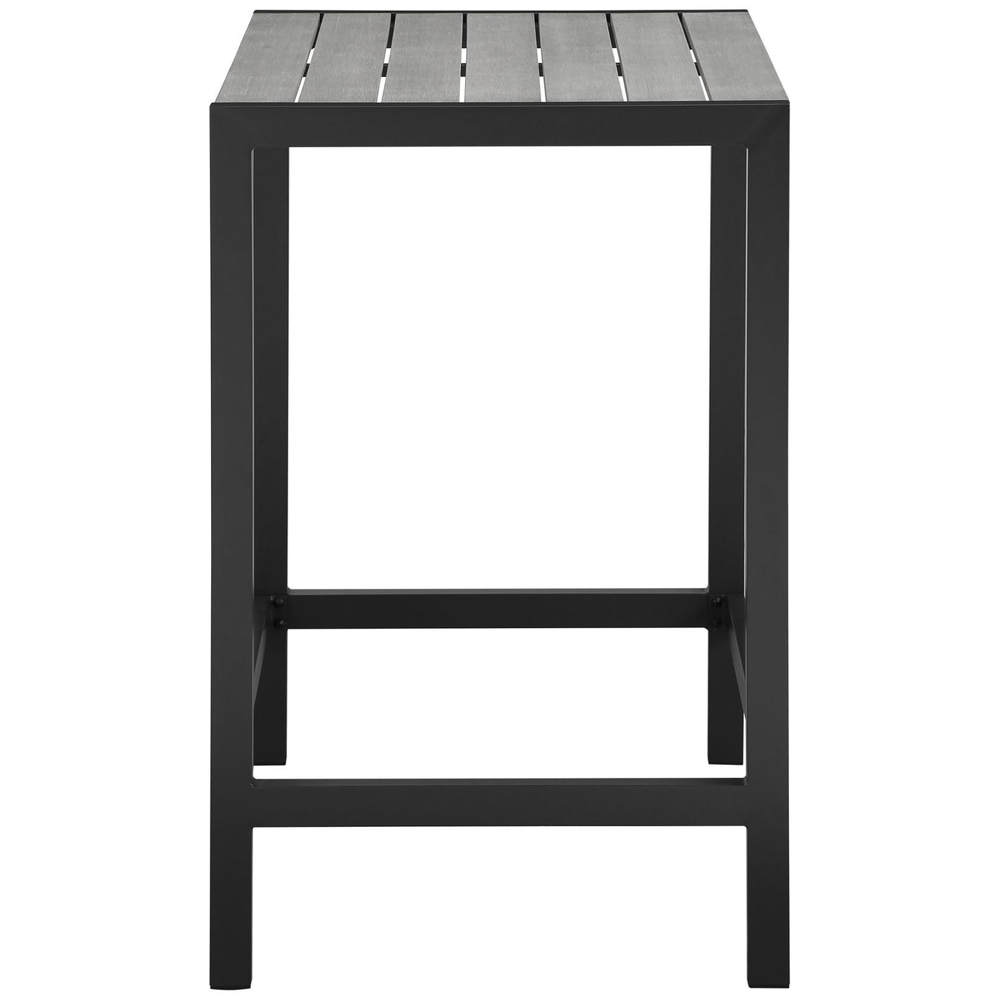 bar tables | Maine Outdoor Patio Dining Bar Table | Contemporary Design | Synthetic Wood Grain Plank Boards | Powder-Coated Aluminum Frame | Ideal for Outdoor Dining Spaces, Patios, Backyards, Poolside Areas | Stylish and Modern Outdoor Experience | casafoyer.myshopify.com