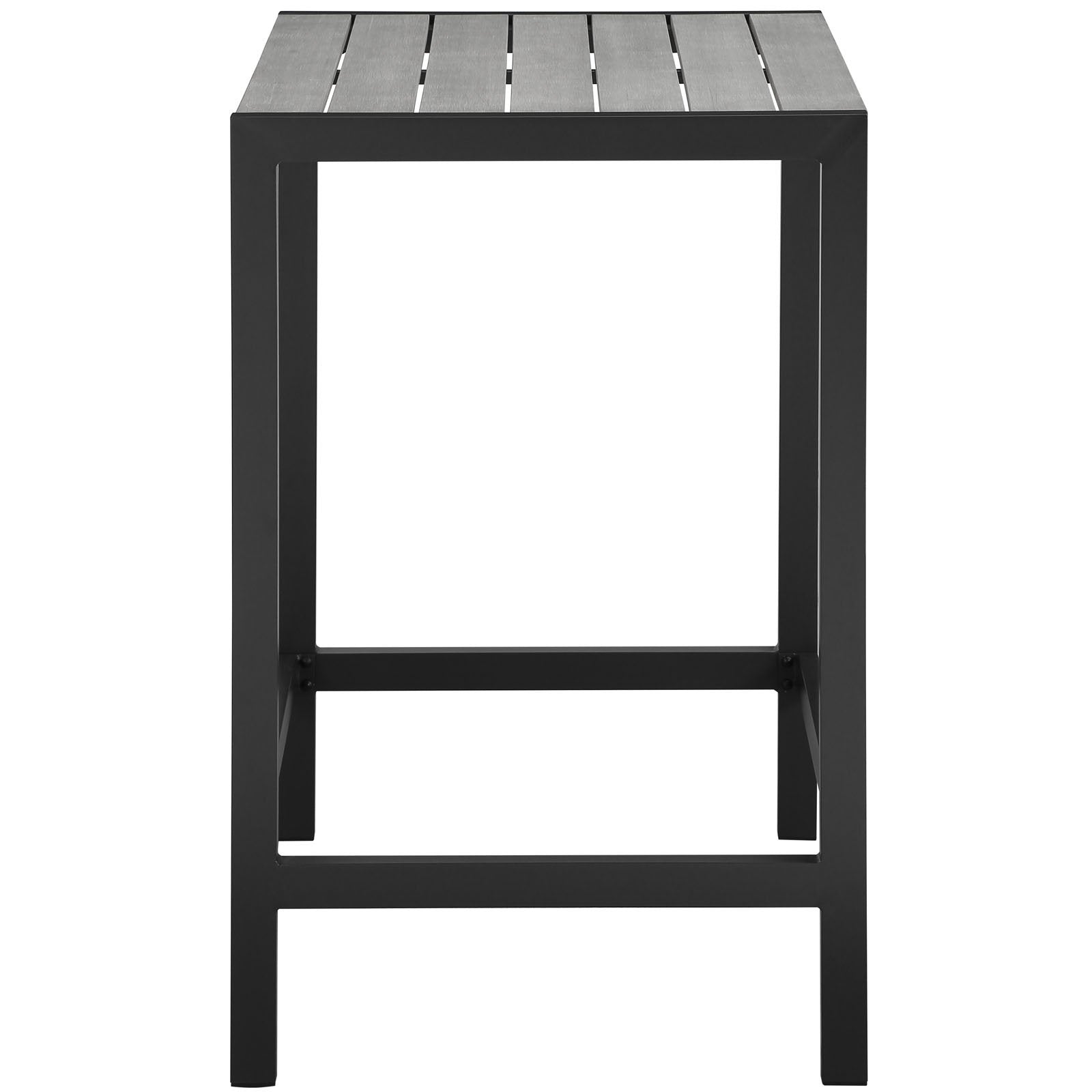 bar tables | Maine Outdoor Patio Dining Bar Table | Contemporary Design | Synthetic Wood Grain Plank Boards | Powder-Coated Aluminum Frame | Ideal for Outdoor Dining Spaces, Patios, Backyards, Poolside Areas | Stylish and Modern Outdoor Experience | casafoyer.myshopify.com