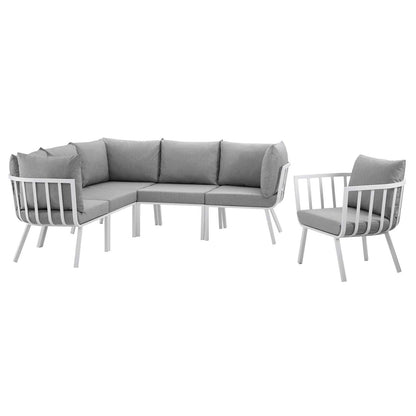 kitchen and dining room sets | CasaFoyer Riverside Outdoor Patio Aluminum Sectional Set | Coastal Design | UV-Resistant Cushions | Powder-Coated Frame | Includes Armchair, Corner Chairs, Armless Chairs | 300 lb Weight Capacity | casafoyer.myshopify.com