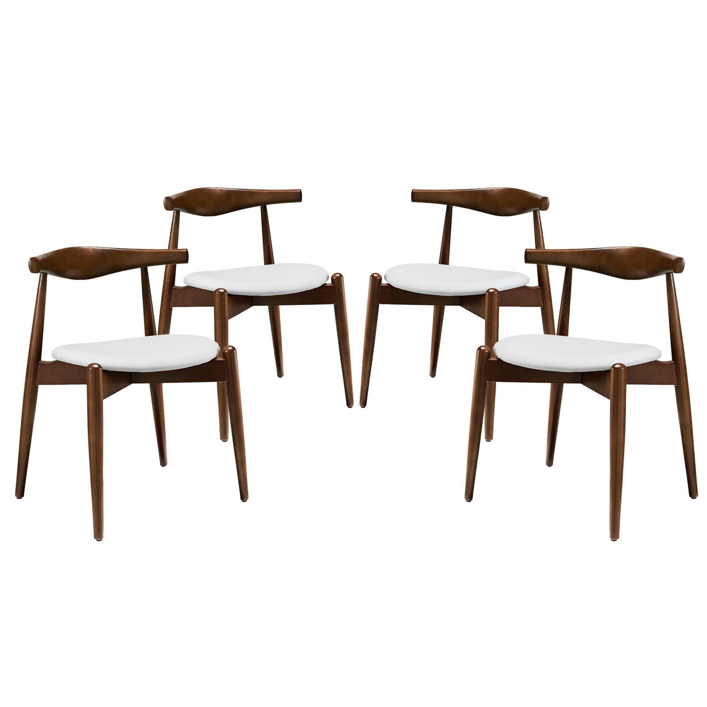 home office desk chairs | CasaFoyer Stalwart Dining Chair Set of 4 | Solid Beech Wood | Elongated Backrest | Tapered Legs | Plush Foam Cushion | Vinyl Upholstery | casafoyer.myshopify.com