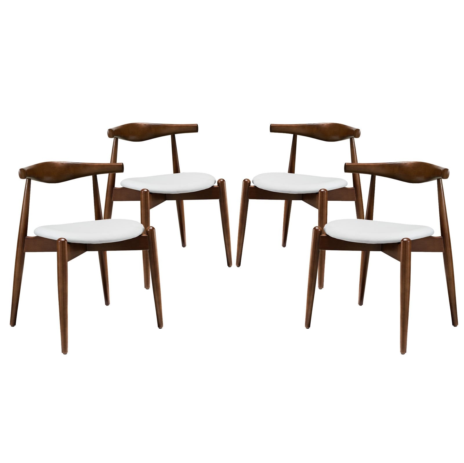 home office desk chairs | CasaFoyer Stalwart Dining Chair Set of 4 | Solid Beech Wood | Elongated Backrest | Tapered Legs | Plush Foam Cushion | Vinyl Upholstery | casafoyer.myshopify.com