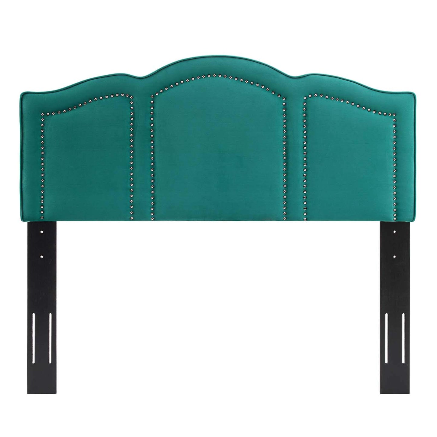 headboards | CasaFoyer Cecilia Performance Velvet Full/Queen Headboard | Elegant Deco Style | Nailhead Trim | Adjustable Height | Soft & Stain-Resistant Upholstery | casafoyer.myshopify.com