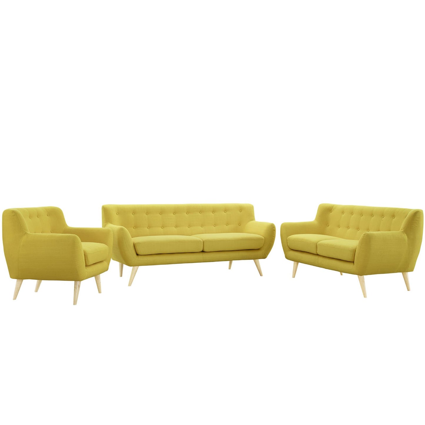 kitchen and dining room sets | CasaFoyer Stunning Living Room Set | Plush Dual Cushion Design | Organic Shape | Mid-Century Inspired Legs | Polyester Upholstery | Finely Stitched Back Seat Buttons | Modern & Sophisticated | Includes Armchair, Loveseat, Sofa | casafoyer.myshopify.com