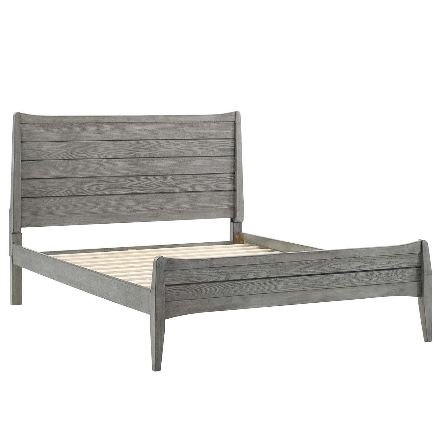 Bed | CasaFoyer Georgia Wood Queen Platform Bed | Rustic Charm meets Modern Farmhouse Style | Durable Rubberwood and MDF Construction | No Box Spring Needed | Easy Assembly | Gray | casafoyer.myshopify.com