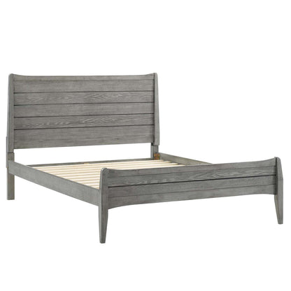 Bed | CasaFoyer Georgia Wood King Platform Bed | Rustic Charm | Modern Farmhouse Style | Durable Rubberwood & MDF | Sturdy Foundation | LVL Reinforced Center Beam | Wood Slat Support System | Assembly Required | Gray | casafoyer.myshopify.com