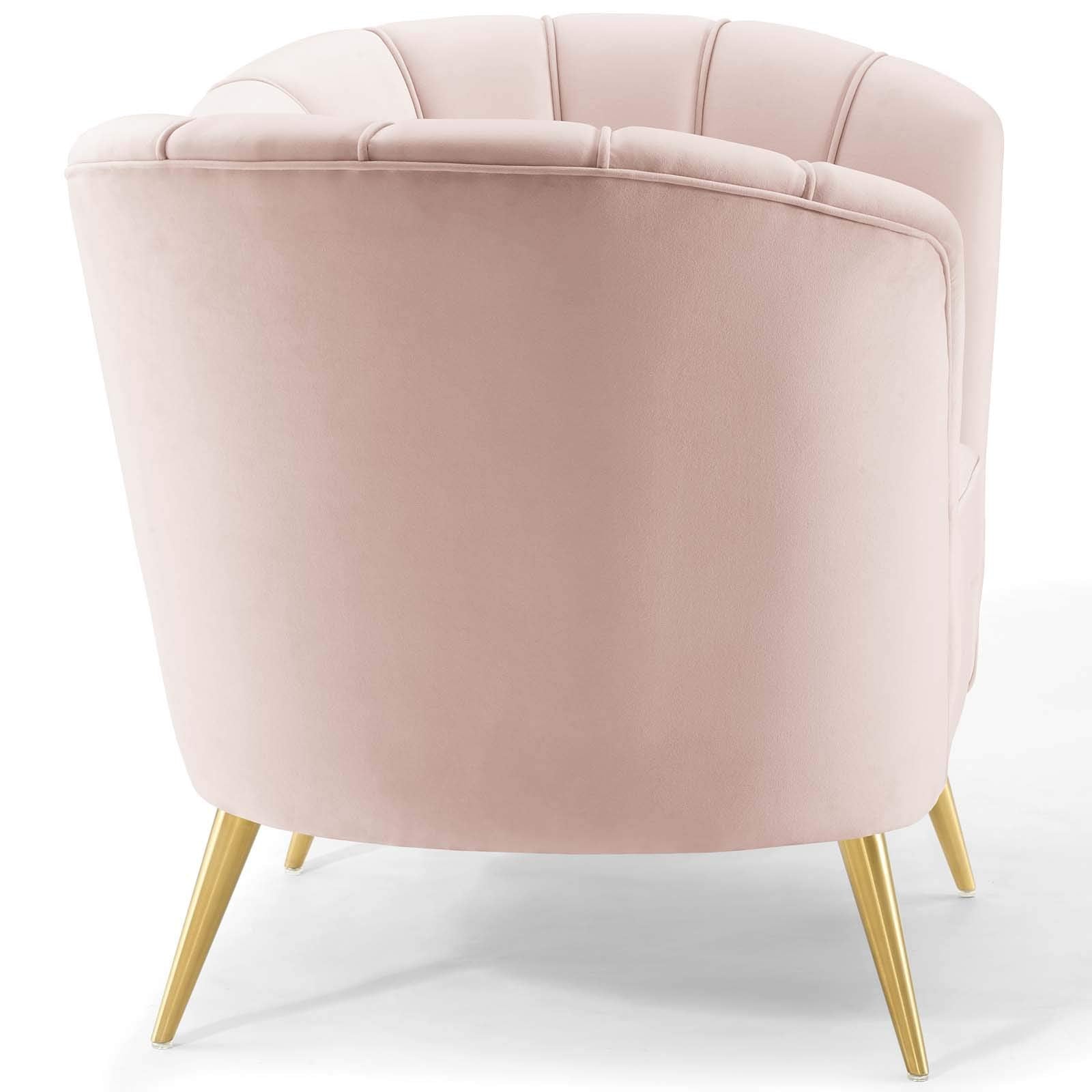 home office desk chairs | CasaFoyer Opportunity Vertical Channel Tufted Curved Performance Velvet Armchair | Glam Deco Lounge Accent Chair | Stain-Resistant | Comfortable Seating | Retro-Modern Charm | Gold Legs | 300 lbs Capacity | casafoyer.myshopify.com