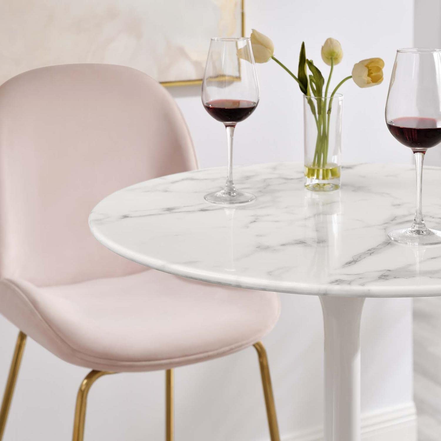TABLE | Lippa 28 Bar Table | Timeless Modern Design | Scratch-Resistant Finish | White Marble | casafoyer.myshopify.com