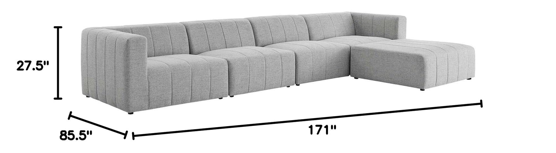 sofas | CasaFoyer Bartlett Upholstered Fabric 5-Piece Sectional Sofa | Retro Modern Style | Dense Foam Padding | Solid Wood Frame | Modular Connectors | Non-Marking Foot Caps | casafoyer.myshopify.com