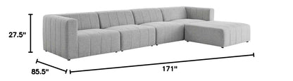 sofas | CasaFoyer Bartlett Upholstered Fabric 5-Piece Sectional Sofa | Retro Modern Style | Dense Foam Padding | Solid Wood Frame | Modular Connectors | Non-Marking Foot Caps | casafoyer.myshopify.com