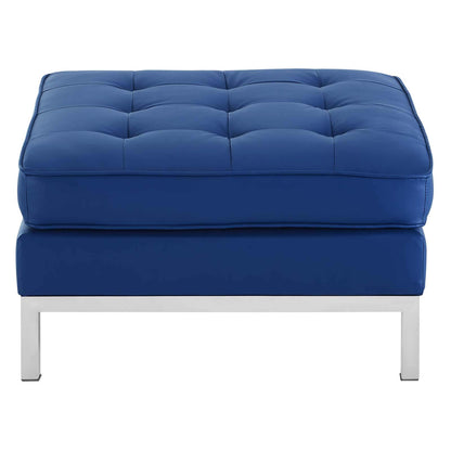 home office desk chairs | CasaFoyer Loft Tufted Button Faux Leather Ottoman | Luxurious Upholstery | Sleek Design | Stainless Steel Frame | Supports up to 300 lbs | casafoyer.myshopify.com