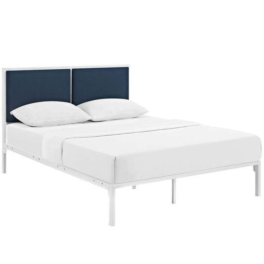 Bed | CasaFoyer Della Platform Bed | Elegant Design | Reinforced Steel Frame | No Box Spring Needed | 1300lbs Weight Capacity | High-Quality Fabric Upholstery | casafoyer.myshopify.com