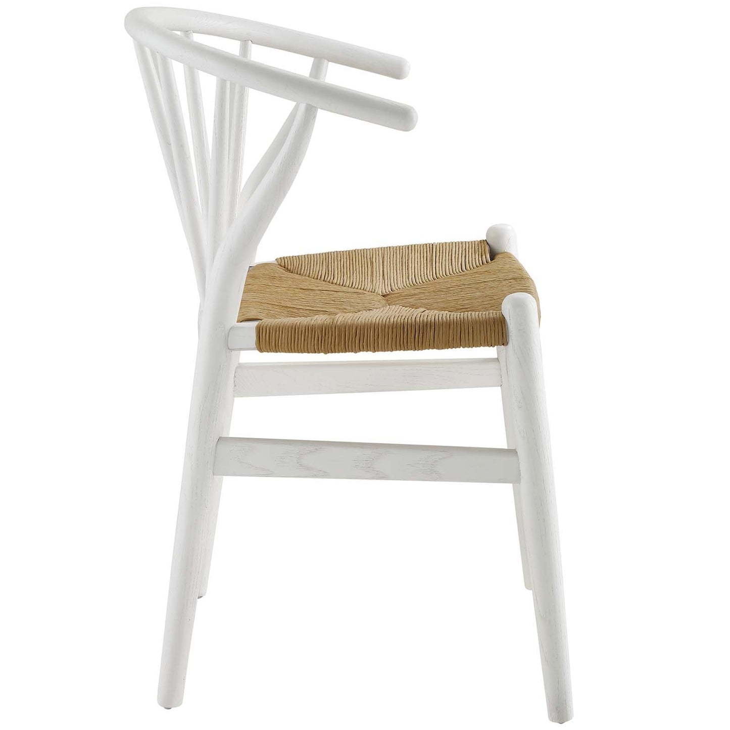 home office desk chairs | CasaFoyer Flourish Dining Side Chair Set of 2 | Scandinavian Charm | Modern Farmhouse Style | Curved Back | Paper Rope Seat | Solid Wood Frame | White | casafoyer.myshopify.com